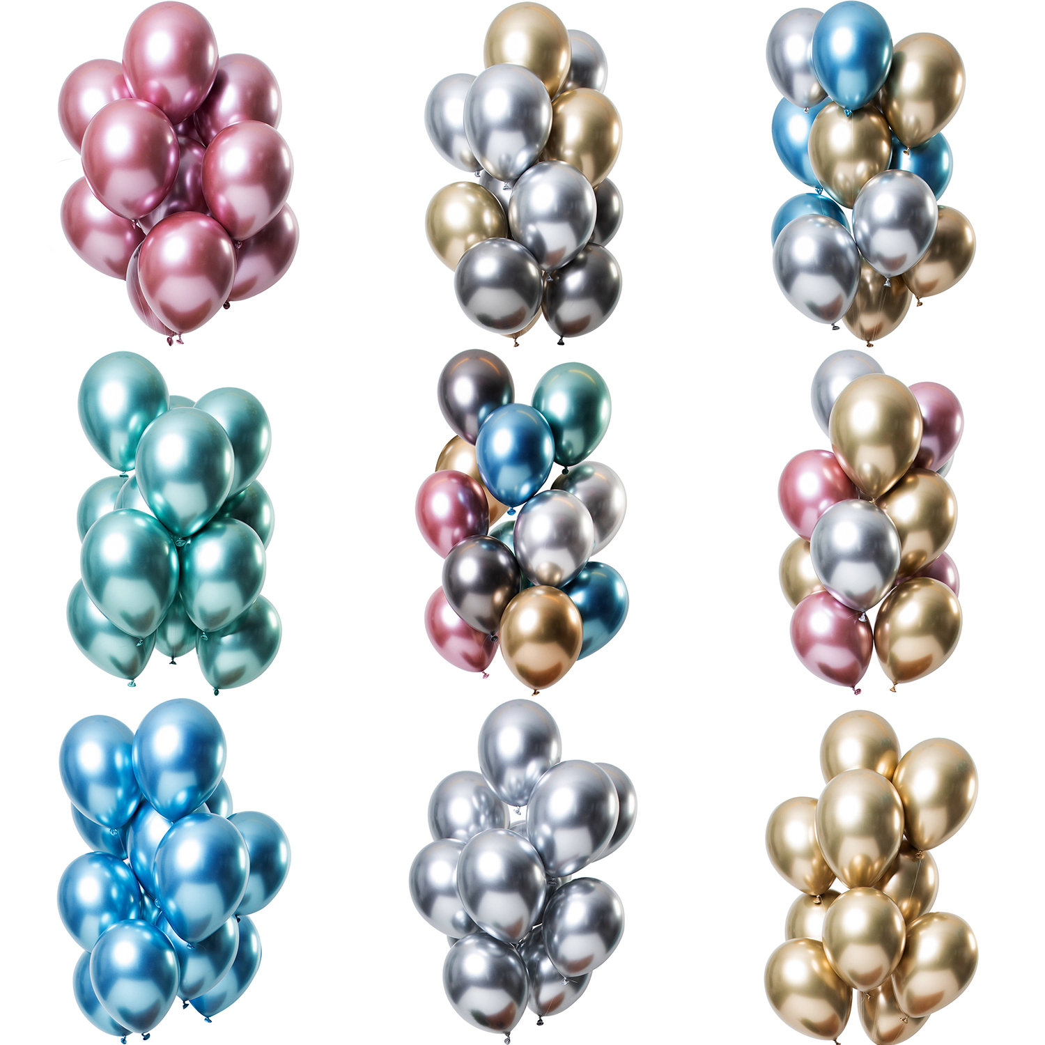 NEU Premium-Latex-Luftballons Mirror Effect, 33cm, 12 Stk. - verschiedene Varianten