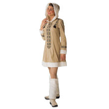 SALE Damen-Kostüm Eskimofrau Kleid & Stulpen Gr 44