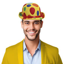NEU Melone Clownshut mit bunten Punkten