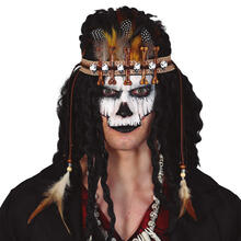 NEU Stirnband Voodoo mit Knochen und Federn