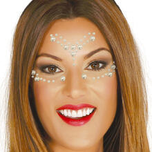 NEU Glitzersteine frs Gesicht Silberne Perlen
