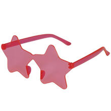 NEU Brille rahmenlos, mit Glsern in Sternform, pink