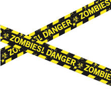 NEU Absperrband Danger Zombies, ca. 6m, Flatterband