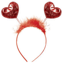 NEU Haarreif mit Glitter-Herzen, rot