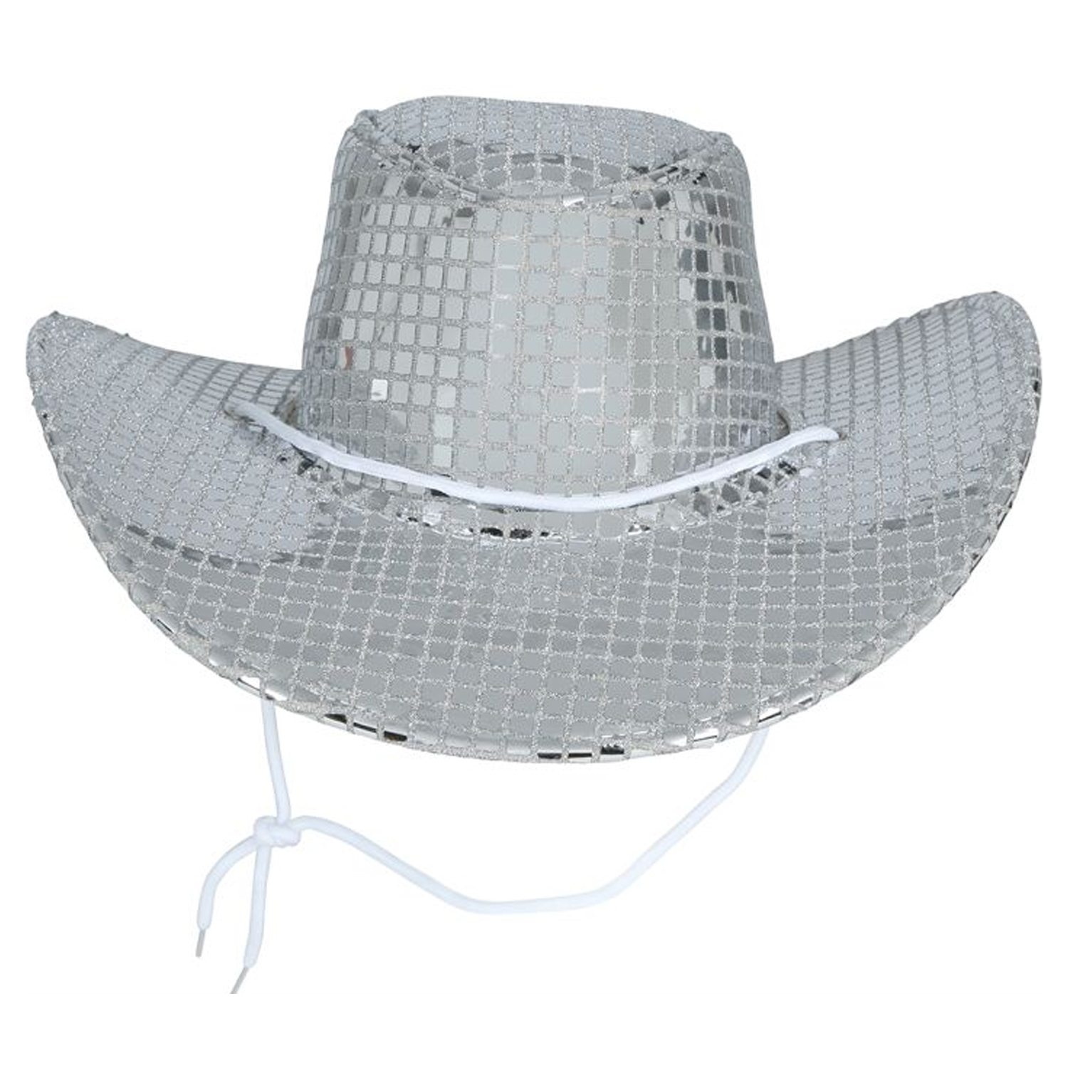 NEU Cowboyhut Disco, metallic-silber