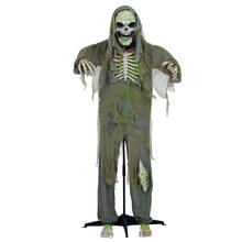 SALE Halloween-Deko-Figur Skelett stehend, ca. 160cm, mit Licht, Sound und Bewegung
