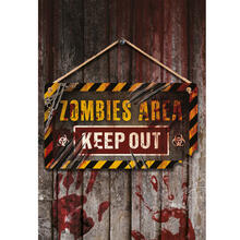 NEU Halloween-Deko Holz-Schild Zombie, ca. 35x20cm