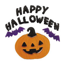 NEU Halloween-Deko Gel-Fenster-Deko Happy Halloween, ca. 20x25cm