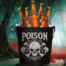 NEU Halloween-Eimer Poison-Skull, aus Blech, ca. 19x23cm