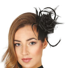 NEU Haarschmuck schwarze Rose mit Clip