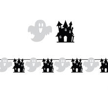 NEU Halloween Girlande Gespenst und Hexenhaus, 3m