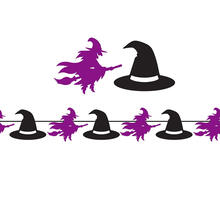 NEU Halloween Girlande Hexe und Hut, 3m