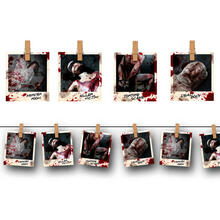 NEU Wimpelkette Halloween Tatort-Fotos, ca. 274cm lang mit 16x22cm Fotos