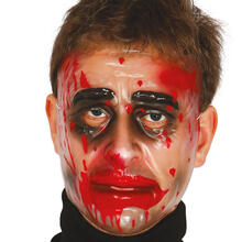 NEU Maske blutiges Mnnergesicht, transparent, mit Gummiband