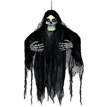 NEU Halloween-Deko-Figur Geisterskelett mit Licht-, Sound und Bewegungseffekt, 120cm