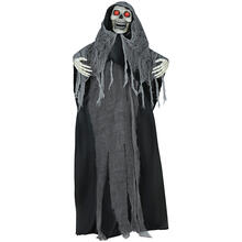 NEU Halloween-Deko Figur Skelett mit Fetzenkutte, mit Licht- und Soundeffekt, 170cm