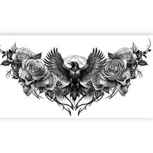 NEU Tempor�res Tattoo Halloween Rabe, 23x12cm