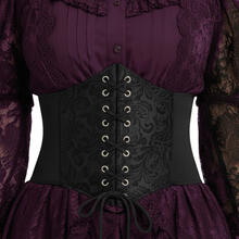 NEU Korsett-G�rtel schwarz, mit Schn�rung und Muster, elastisch
