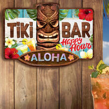NEU Party-Schild Tiki Bar Hawaii, ca. 25x35cm