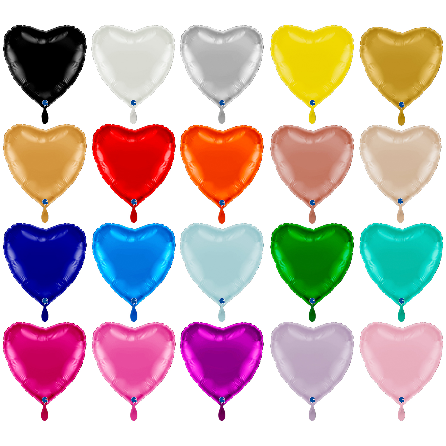 NEU Folienballon Herzballon, ca. 43cm, unifarben - verschiedene Farben