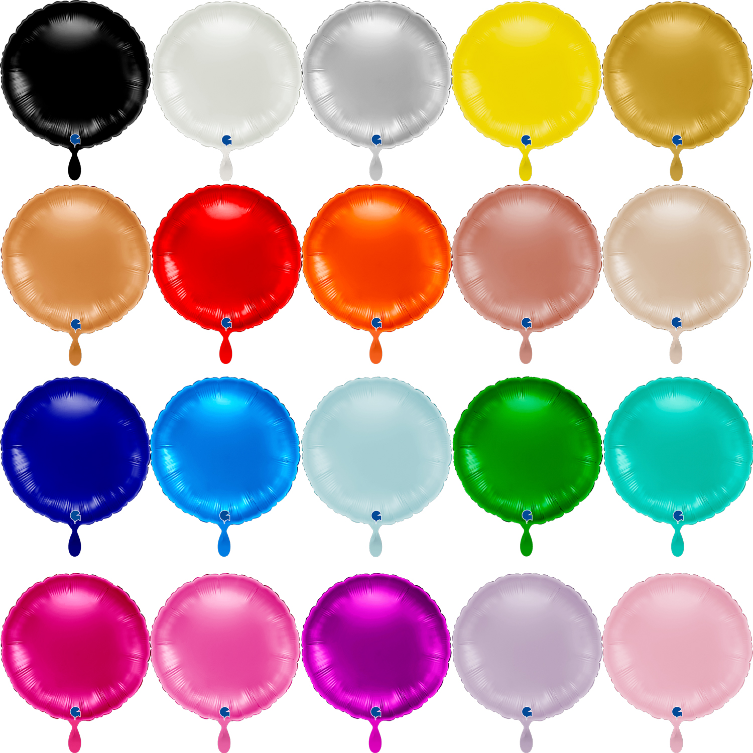 NEU Folienballon rund, ca. 38cm, unifarben - verschiedene Farben