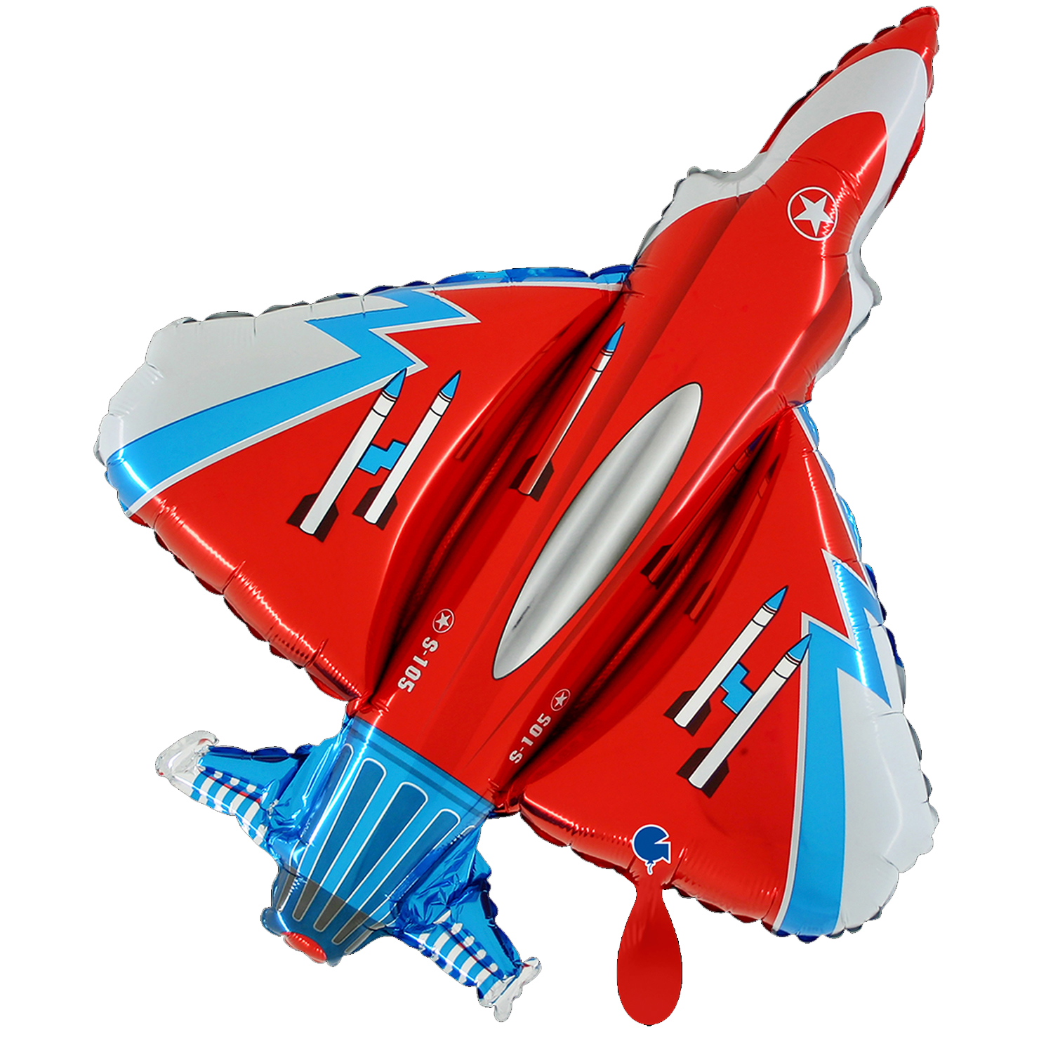 NEU Folienballon Dsenjet Starfighter, rot-blau, 86x67cm
