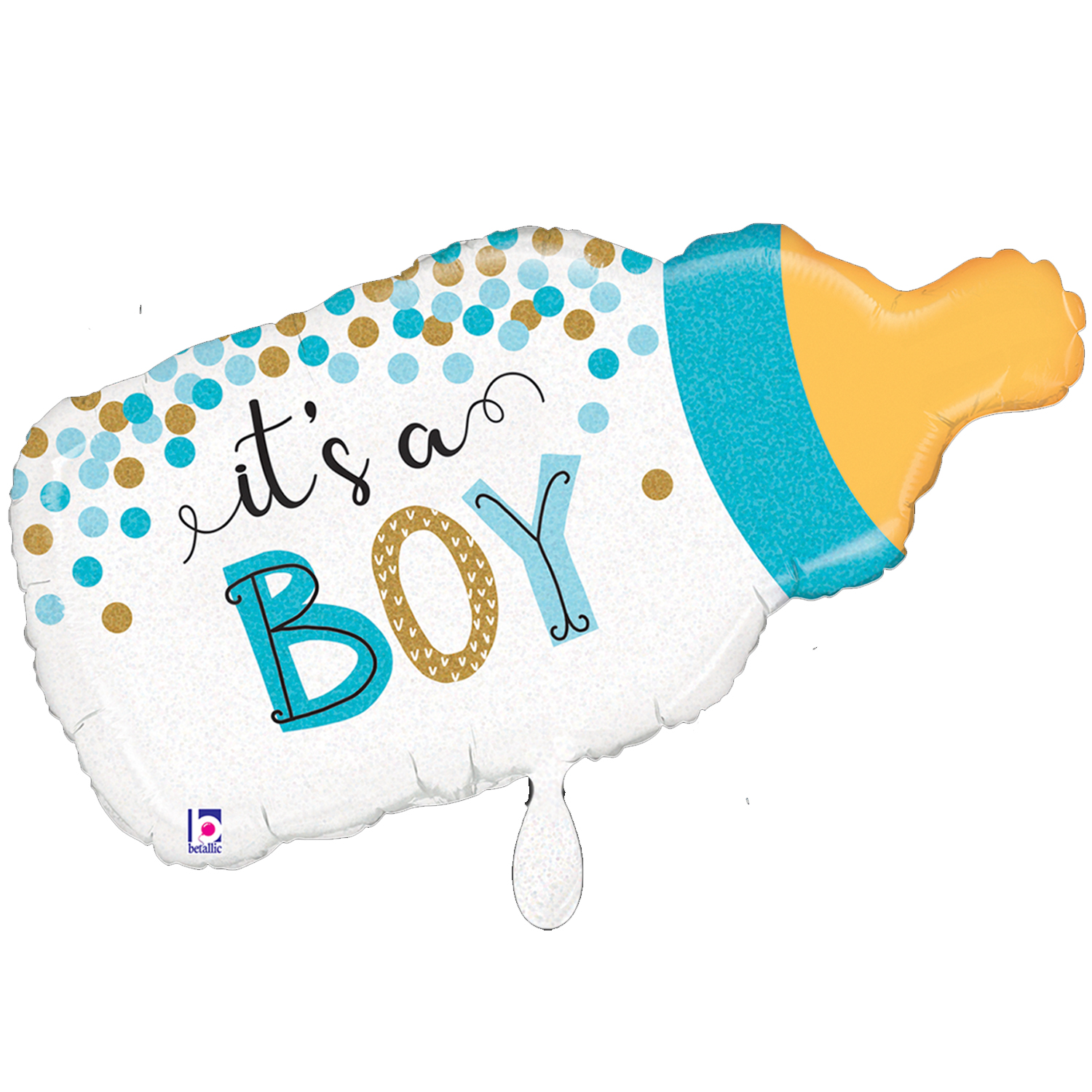 NEU Folienballon Konfetti Baby-Flasche, blau, 74x35cm