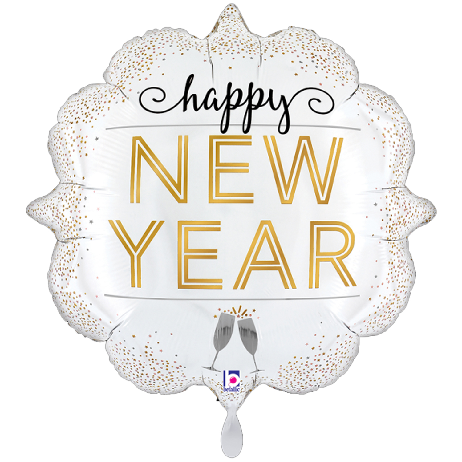 NEU Folienballon Happy New Year Metallic-Diamond, 61x61cm