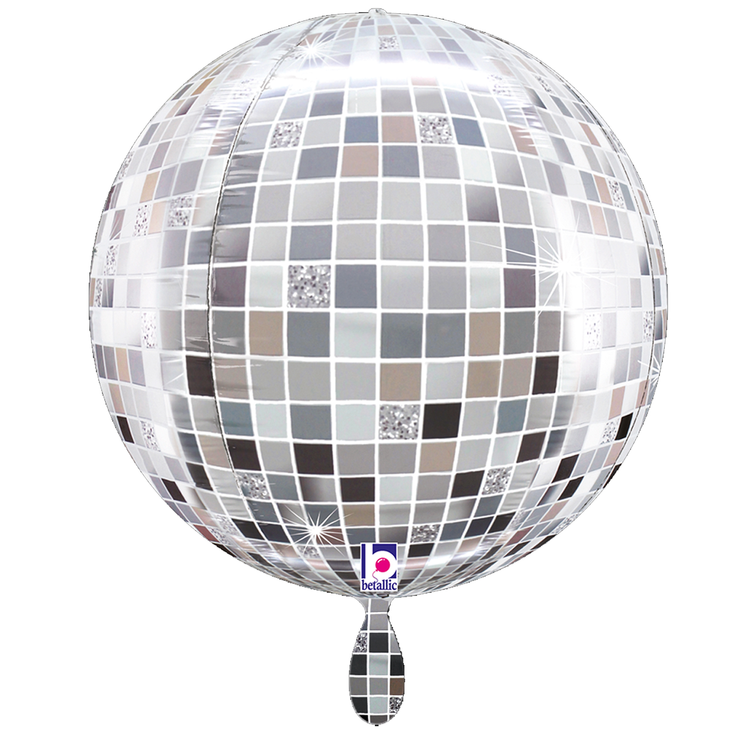 NEU Folienballon Diskokugel, silber, 38cm