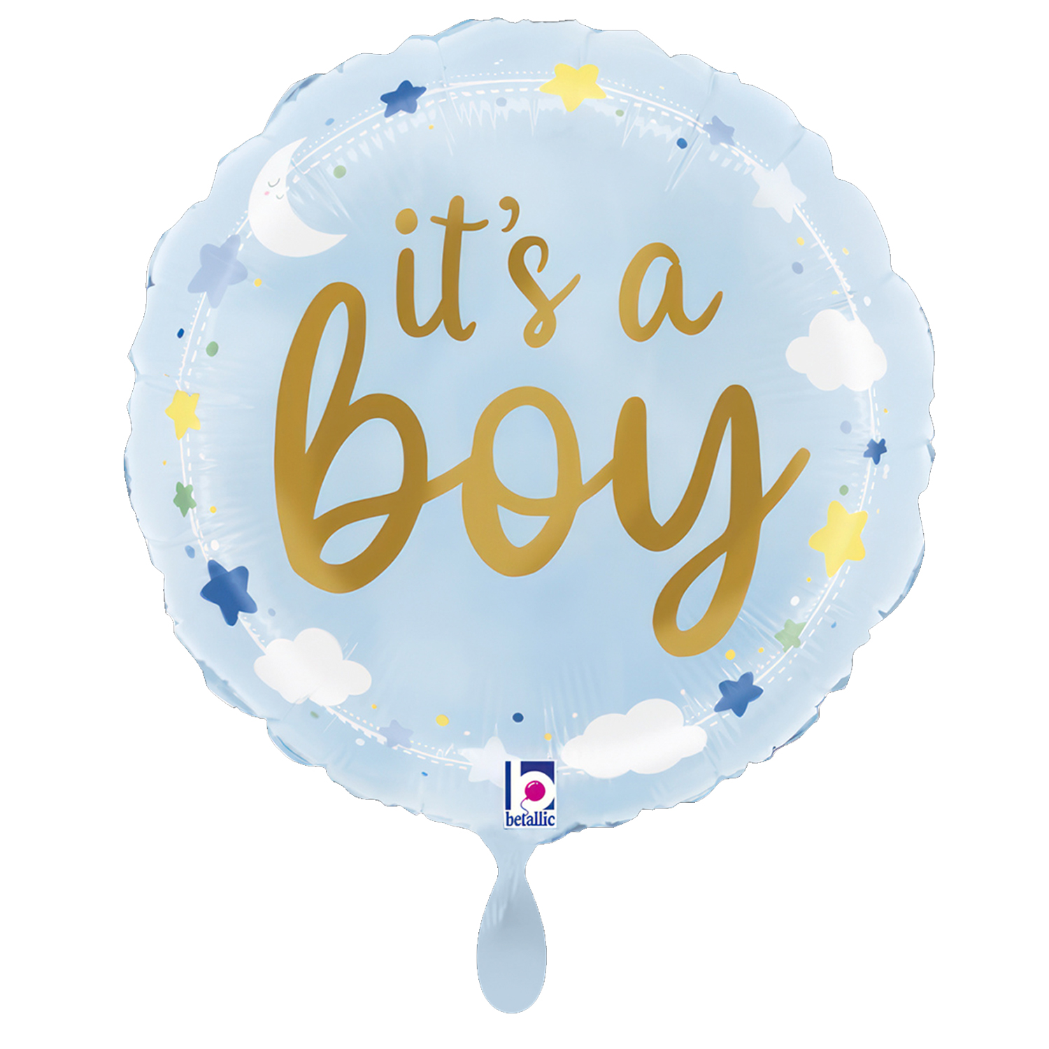 NEU Folienballon It's a Boy Sterne und Wolken, blau, 35cm