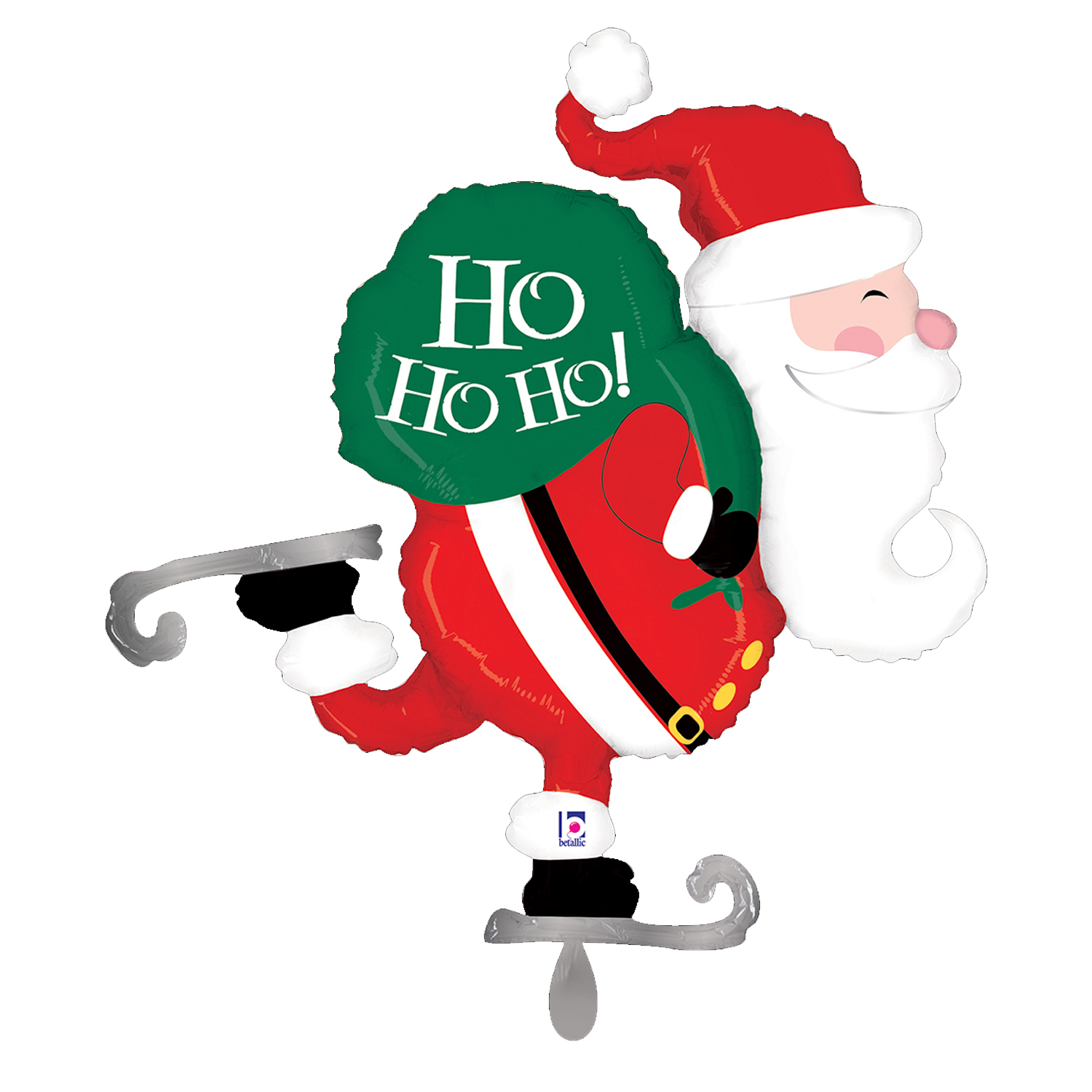NEU Folienballon Weihnachten Skating Santa, 77x80cm