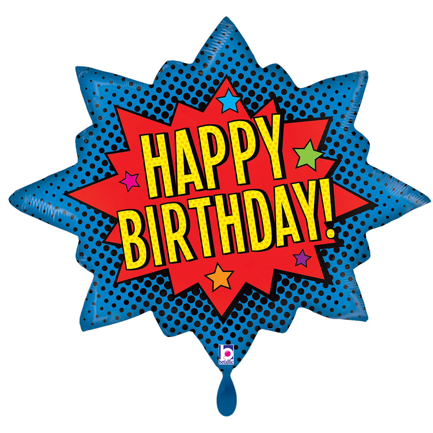 NEU Folienballon Superhero Happy Birthday Burst, 75x62cm