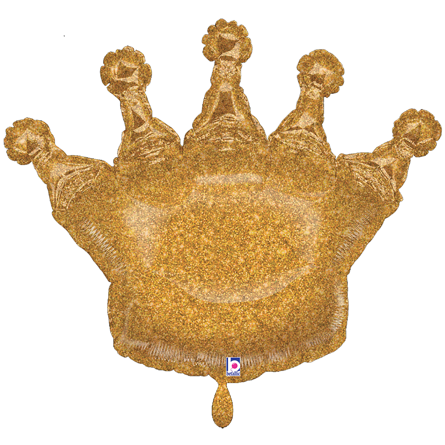 NEU Folienballon Krone Glitter-Gold, 75x58cm