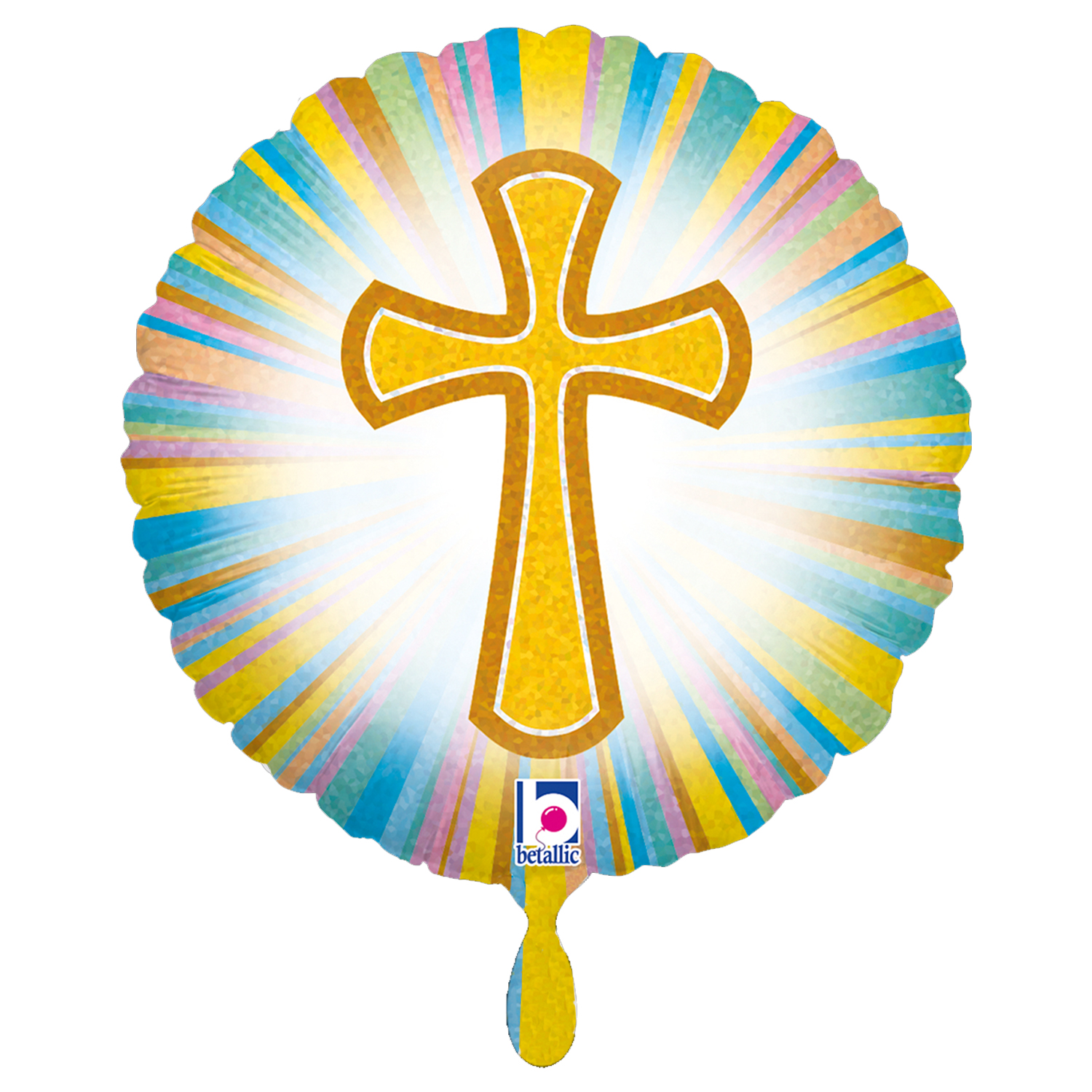 NEU Folienballon Buntes christliches Kreuz, 35cm