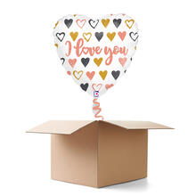NEU Ballongre Herz I Love You Ros-Gold, 36x36cm, 1 Ballon