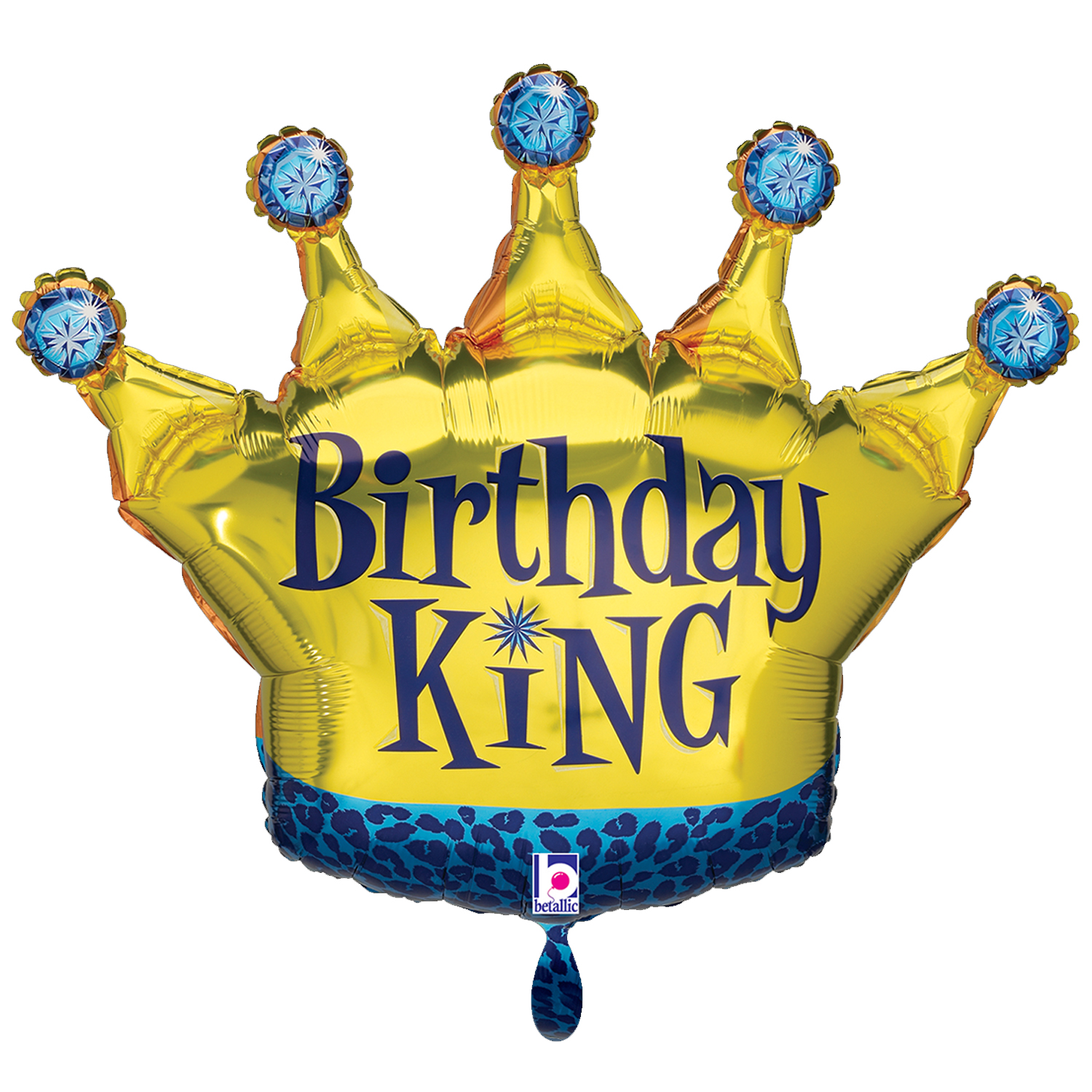 NEU Folienballon Birthday King Krone, 75x58cm