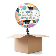 NEU Ballongre Du hast es geschafft, Glckwunsch, bunt, 35cm, 1 Ballon
