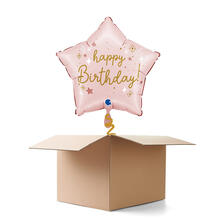 NEU Ballongre Baby-Pink Happy Birthday, rosa, 42x40cm, 1 Ballon