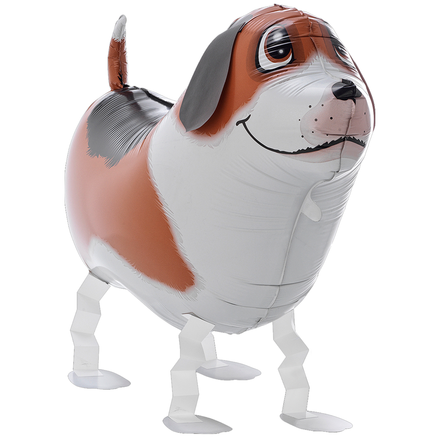 NEU Folienballon Airwalker Bobby der Hund, braun-wei, 53x39cm