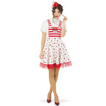 Damen-Kostüm Latzrock Kölle Alaaf, rot-weiß, Einheitsgröße