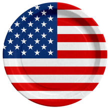 Teller USA Flagge, ø 23 cm, 10 Stück