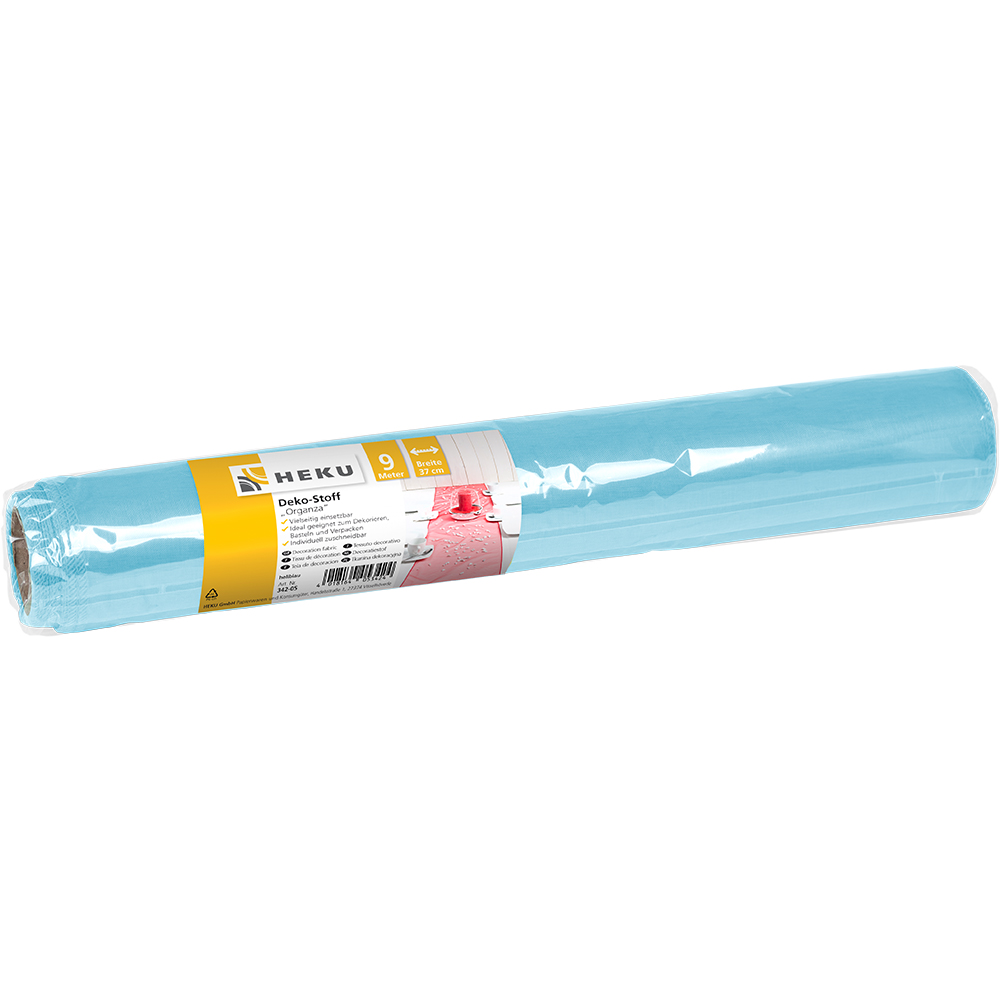 SALE Woooozy Deko-Stoff Organza, hellblau, 9m x 37cm Tischlufer