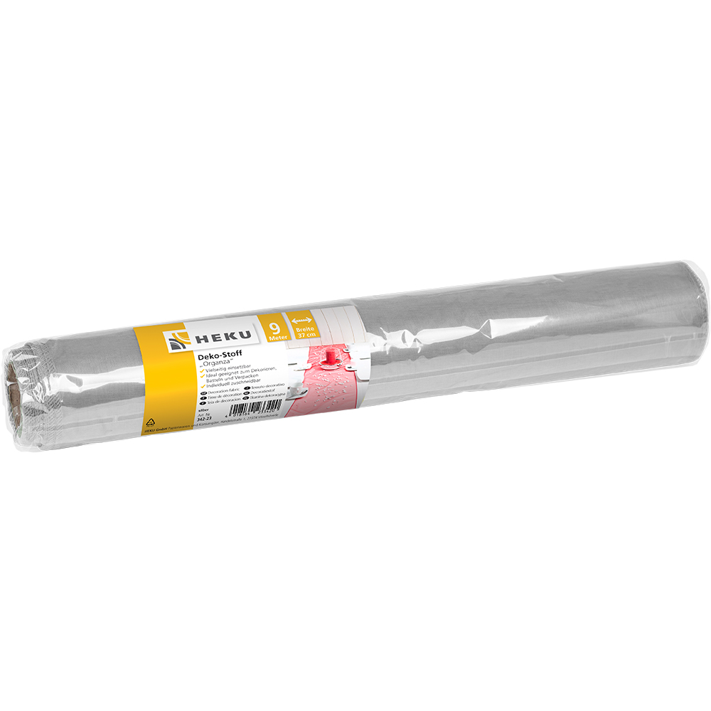 Woooozy Deko-Stoff Organza, silber, 9m x 37cm Tischlufer
