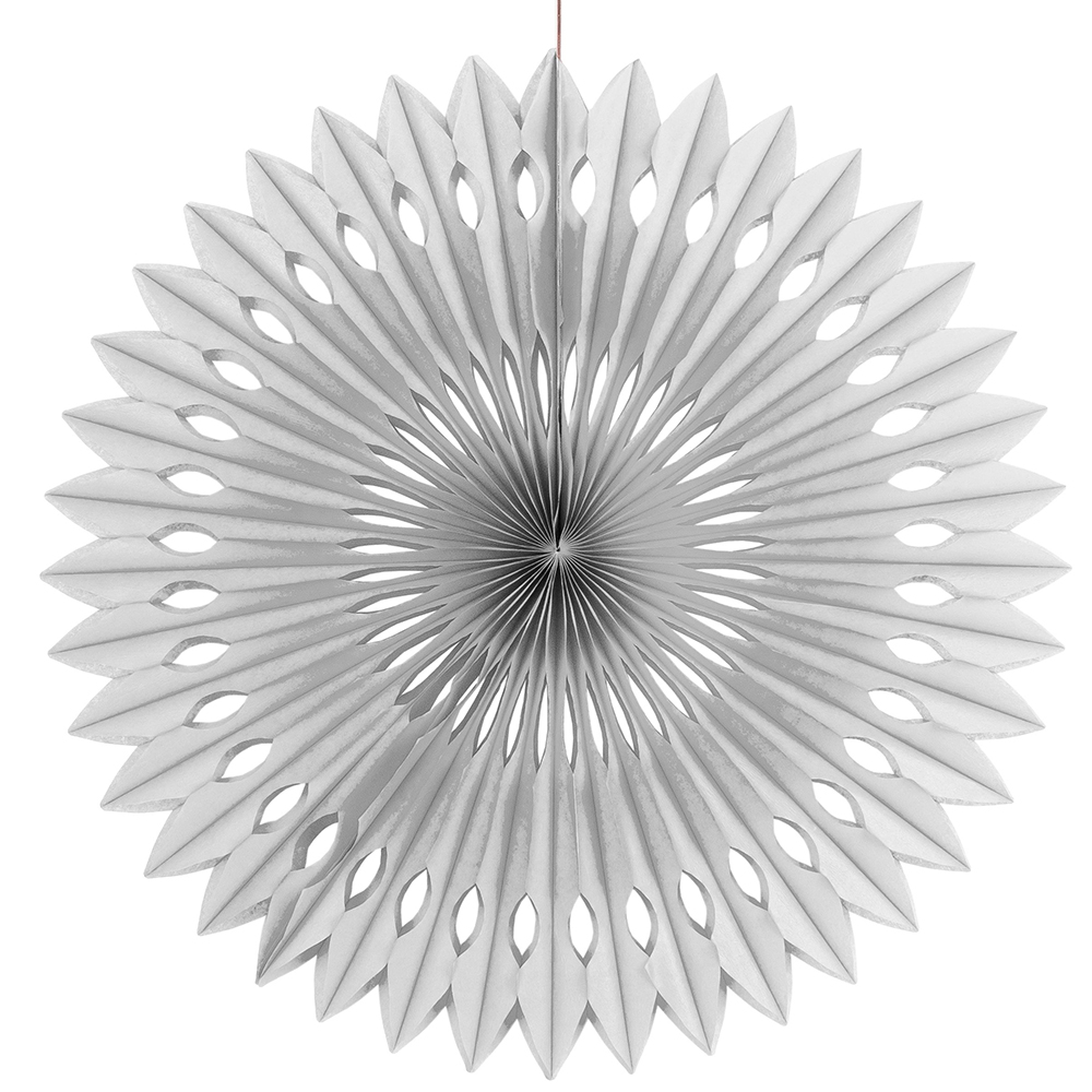 SALE Deko-Fcher silber, ca. 40cm, Rosette aus Papier