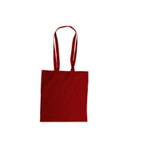 Wurfbeutel - Baumwolltasche, lange Henkel, Rot