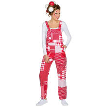 Latzhose Karneval Rot/Wei, Gr. M-L