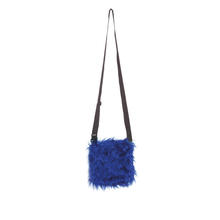 Tasche aus Plschfell, blau