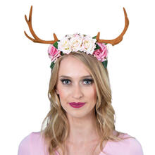 Haarreif Geweih mit Blumen