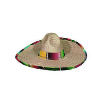 Hut Sombrero mit buntem Stoffrand, 52 cm