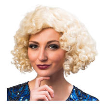 SALE Percke Damen Kurzhaar Bob Pagenkopf mit Locken, Charlston 20er, Flirty Flapper, blond
